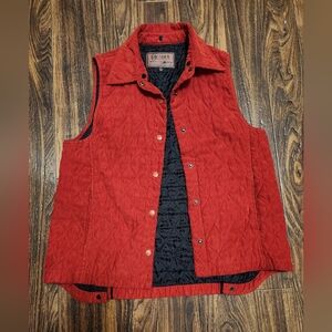 OUTBACK TRADING CO. Classic Quilted Red Vest SZ Lg Women's